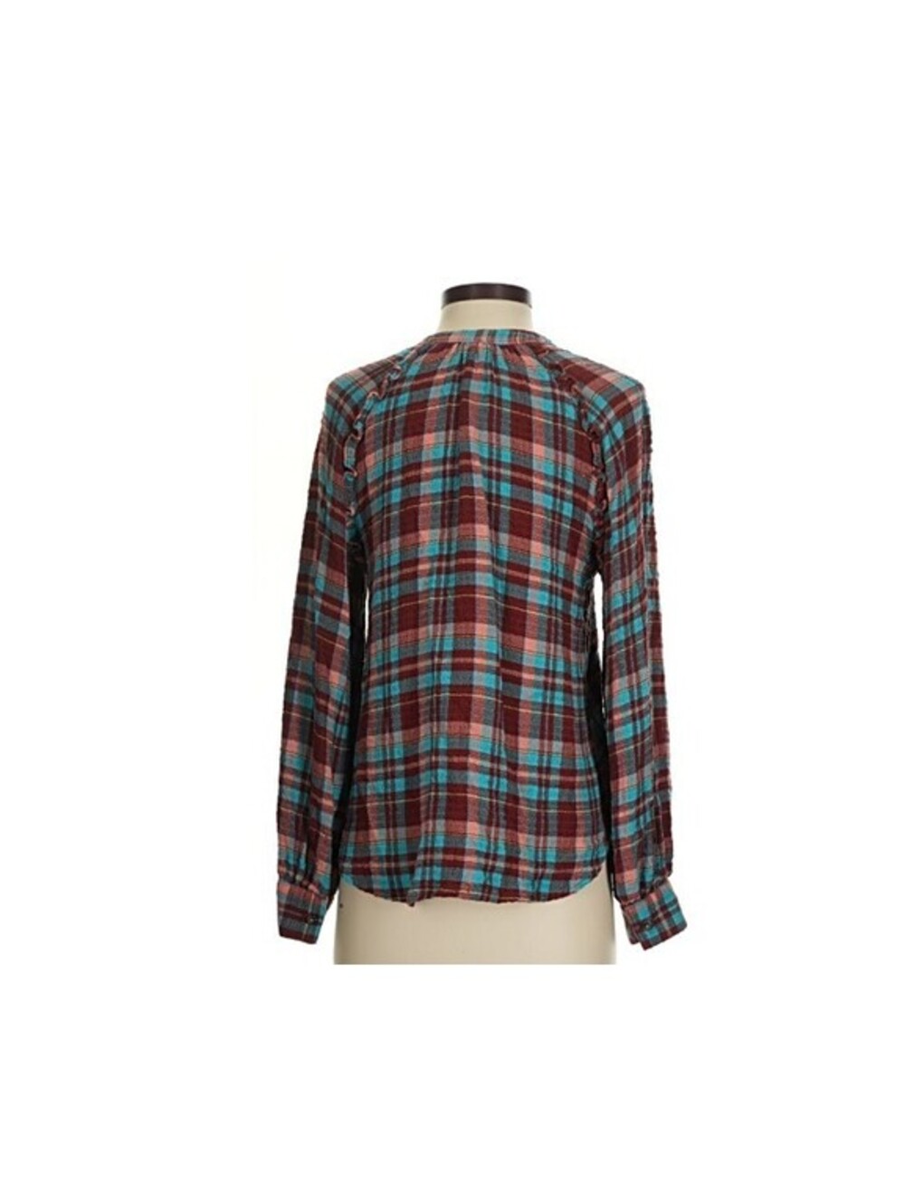 Pilcro Anthropologie Plaid Button Down Long Sleeve Blouse Size XS - Picture 3 of 7